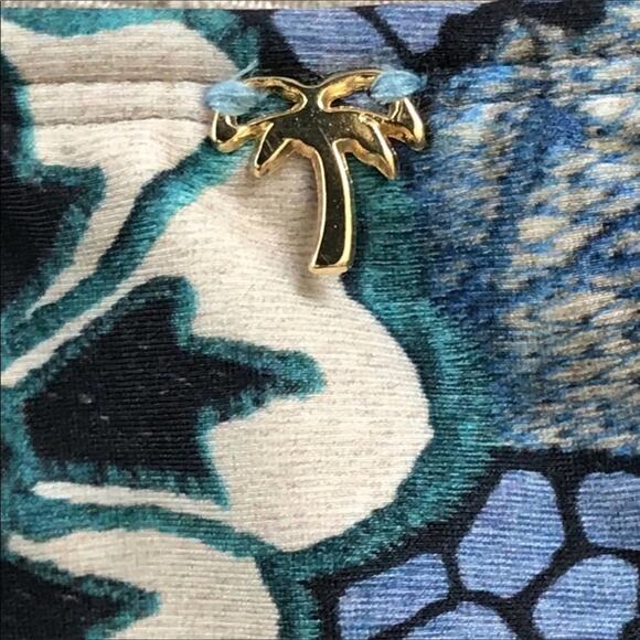 Agua De Coco NWT Bikini Swim Bottom Floral Tropical Embellished Print - Picture 4 of 8